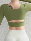 ZASUWA Female Solid Color Hollow Out Long Sleeves
