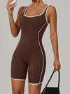 ZASUWA Female Contrast Color Stripes Backless Romper