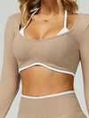 ZASUWA Female Contrast Color Backless Long Sleeves