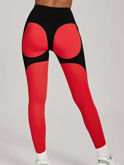Contrast Color Push Up Yoga Leggings