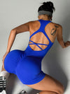 ZASUWA Female Cross Back Ribbed Short Romper