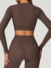 ZASUWA Female Round Collar Cropped Long Sleeves