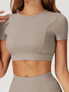 ZASUWA Female Round Collar Cropped Short Sleeves