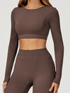 ZASUWA Female Round Collar Cropped Long Sleeves