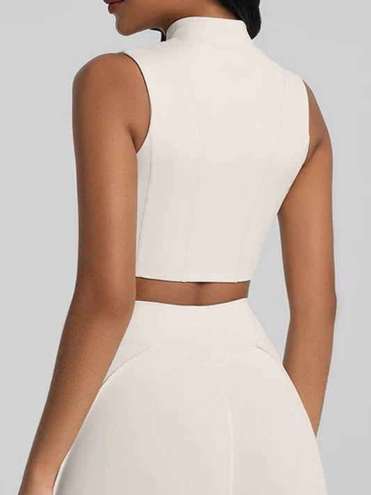 ZASUWA Female Super Stylish&Sexy Stitch Performance Zipper Tank
