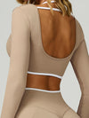 ZASUWA Female Contrast Color Backless Long Sleeves