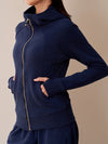 ZASUWA Female Pocket Zipper With Hat Jacket