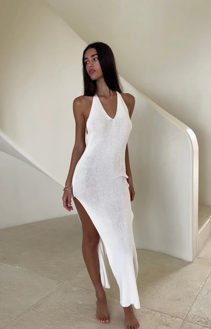 Sexy Cross Back Split Cover-up Dress