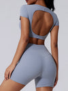 ZASUWA Female V Collar Backless Short Sleeves