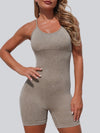 ZASUWA Female Faux Denim Scrunch Bum Romper