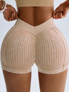 ZASUWA Female Deep V Back Ribbed Booty Shorts