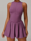 ZASUWA Female Solid Color Zipper Corset 2 in 1 Quick-dry Dress