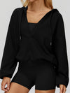 ZASUWA Feamle V Collar Fleece Hoodie