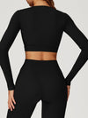 ZASUWA Female Round Collar Cropped Long Sleeves
