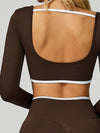 ZASUWA Female Contrast Color Backless Long Sleeves