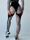 🖤ZASUWA Female Sheer Mesh Leopard  Push Up Leggings