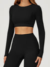 ZASUWA Female Round Collar Cropped Long Sleeves