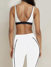 ZASUWA Female Contrast Color Stripes Cutout Pocket Short Traksuit