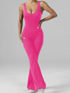 ZASUWA Female Backless Split Flare Jumpsuit