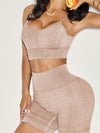 ZASUWA Female Faux Denim Seamless Short Tracksuit