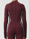 ZASUWA Female Contrast Color Stripes Pocket Zipper Jacket