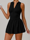ZASUWA Female Solid Color Zipper Corset 2 in 1 Quick-dry Dress