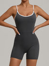 ZASUWA Female Contrast Color Stripes Cross Back Romper