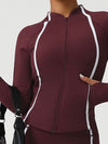 ZASUWA Female Contrast Color Stripes Pocket Zipper Jacket