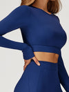 ZASUWA Female Round Collar Cropped Long Sleeves