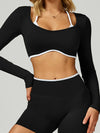 ZASUWA Female Contrast Color Backless Long Sleeves