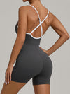 ZASUWA Female Contrast Color Stripes Cross Back Romper