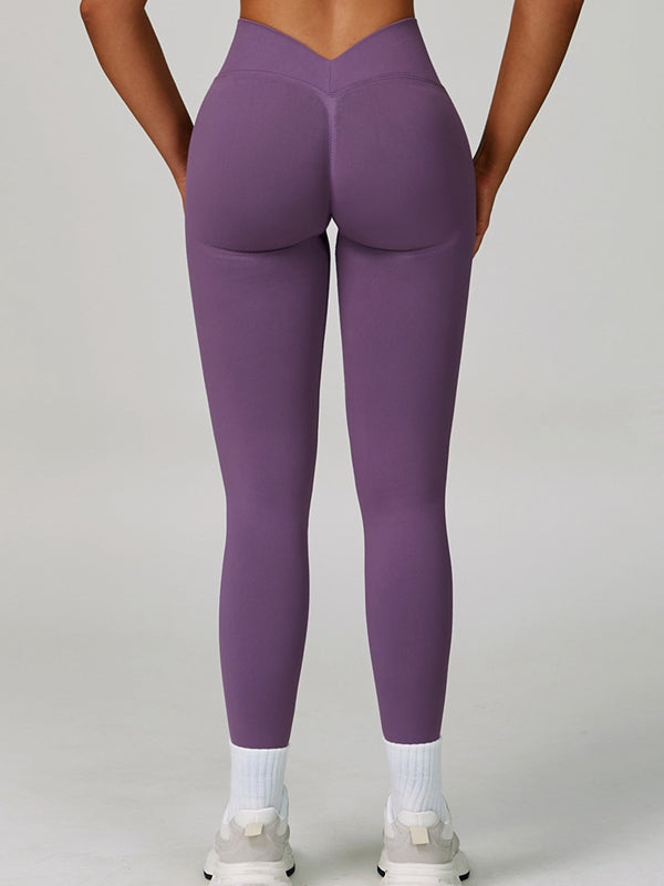 Deep V Back Seamless High-rise Leggings