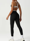 ZASUWA Female Sexy Contrast Color Stripe Cross Back Sports Bras