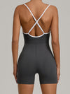 ZASUWA Female Contrast Color Stripes Cross Back Romper