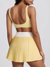 ZASUWA Female Contrast Color Twist 2 in 1  V Shape Waist Skirts Suit