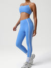 ZASUWA Female Contrast Color Stripes Cross Back Tracksuit