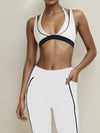 ZASUWA Female Contrast Color Stripes Cutout Pocket Short Traksuit