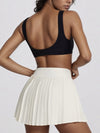 ZASUWA Female Contrast Color Twist 2 in 1  V Shape Waist Skirts Suit