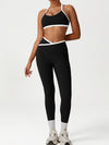 ZASUWA Female Sexy Contrast Color Stripe Cross Back Sports Bras