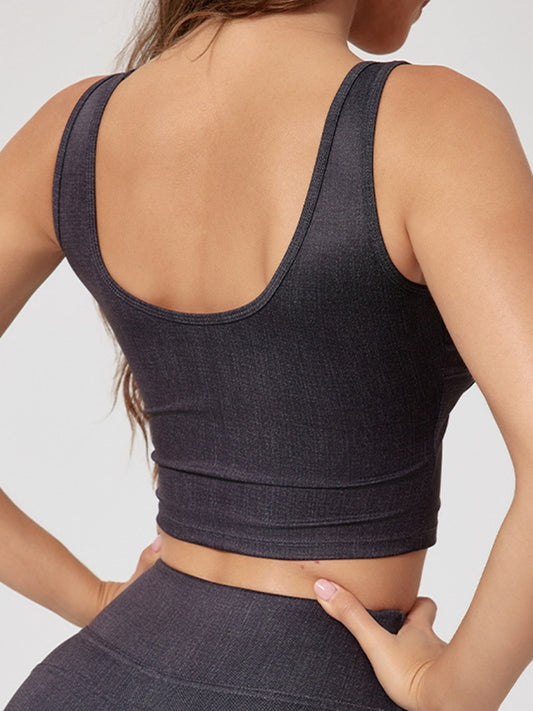 ZASUWA Female Hollow Out Faux Denim Quick Dry Tank