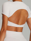 ZASUWA Female Twist Hollow Out Short Sleeves