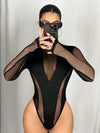 ZASUWA Female Sexy Mesh Fishnet Bodysuit