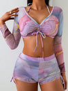 ZASUWA Female Mesh Hot Tie-dye 4-Pieces Bikini Set