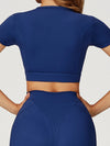 ZASUWA Female Round Collar Cropped Short Sleeves