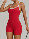 ZASUWA Female Contrast Color Stripes Cross Back Romper