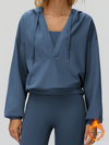 ZASUWA Feamle V Collar Fleece Hoodie