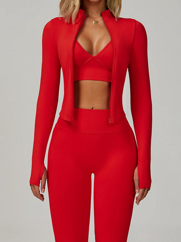 ZASUWA Female Deep V Back Seamless High-rise Tracksuit