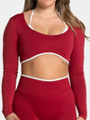 ZASUWA Female Contrast Color Backless Long Sleeves