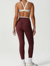 ZASUWA Female Sexy Contrast Color Stripe Cross Back Sports Bras