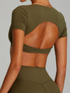 ZASUWA Female Twist Hollow Out Short Sleeves